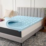 LUCID Gel Infused Memory Foam Mattress Topper – 3 Inch Mattress Topper – 5 Comfort Zones Relieve Pressure – CertiPUR-US Certified Foam - King