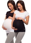 Be Mammy Maternity Belly Band 04 2 Pack (Black + White, M)