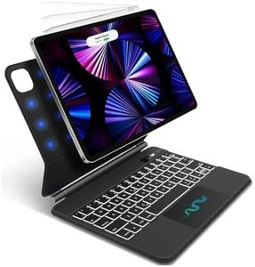 iPad Magic Magnetic Keyboard Case for iPad Air 13 inch M3/M2 (2025/2024), iPad Pro 12.9 Inch 6th/5th/4th/3rd Gen, Bluetooth5.0, 3-Level Backlight, Large Smart Touchpad, Floating Cantilever Design
