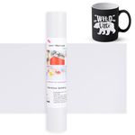 White Vinyl for Cricut - 12" x15FT(30.48cm x 457.2cm) Matt White Permanent Vinyl, Self Adhesive Vinyl Roll for for Cricut, Silhouette Cameo - Vinyl for Home Decoration, DIY Mug & Ceramic