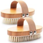 FREATECH 2 Pack Dry Brushing Body Brush Set for Lymphatic Drainage, Blood Circulation, Remove Dry Skin, Cellulite with Soft & Stiff Bristles, Wet or Dry brushing for All Kinds of Skin