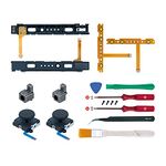 Mcbazel 18 in 1 Replacement Repair Kit for NS Switch Joy-Con with Screwdrivers Opening Tool, 3D Left Right Analog Joysticks, Buckle Lock, Charging Port Slider, Button Sync Flex Cable Set