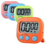 Kitchen Timer,4 Pack Digital Kitchen Timers with Loud Alarm Big Digits Strong Magnetic for Cooking Kids Classroom Meeting