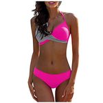 2 Piece Swimsuit for Sexy Women Bikini Solid Two-Piece Swimwear Swimsuit Beachwear Set Clearance Summer Sexy Bikini Sets Beach Push Up Bathing Suit Swimwear Sale