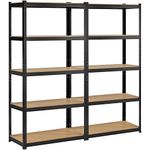 Yaheetech 2pcs Garage Storage Shelves Unit,Heavy Duty 5 Tier Racking Shelves for Storage for Shed/Office/Workshop，265kg Per Shelf, 1325kg Capacity.