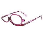 Millya Women Rotatable Make-Up Magnifying Glasses Flip Up Spectacle Lense Eyeglasses for Reading