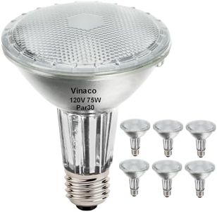 Vinaco PAR30 Long Neck 75W, 6 Pack Long Lasting PAR30 Halogen Flood Light Warm White 2800K, PAR30 Dimmable, High Output par30 Flood Light Bulb 120V with E26 Base for Indoor/Outdoor