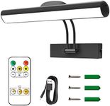 Rechargeable Picture Light with Remote, Cordless Picture Lights for Paintings, Dimmable LED Art Display Lamp, Metal Art Light Display Lamp for Dartboard Wall Artwork Portrait