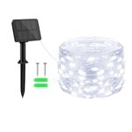 Gcstnn Solar Lights Outdoor Garden, 5M 50 LED Solar Garden Fairy Lights Copper Wire 8 Modes Waterproof String Lights for Yard,Christmas Tree,Garden,Bedroom,Gate Indoor/Outside Decorations(Cool White)