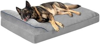 Large Dog Bed Pet Sofa Bed,100×60cm,Suitable for Medium,Large Dogs,Comes with Pillow High Resilience Sponge,Non-Slip Base Fabric,Zippered Removable Washable Cover,Machine Washable(Grey)