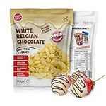 Sephra Belgian Couverture Chocolate Callets/Drops/Chips for Fountains, Melting, Baking, Fondue, Chocolate Making, Pastries and Desserts - Gluten Free and Halal (White, 250g), 1.0 gram