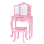 Fantasy Fields By Teamson Kids Play Dressing Table/Vanity Set LED Light Pink/Rose Gold TD-11670LL