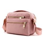 GAOHUI Cross Body Bag for Women, Multi Pocket Handbags & Shoulder Bags Waterproof Nylon Anti Theft Messenger Bag for Travel Shopping Appointment Daily (Pink)