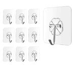 Amazon Brand - Umi Adhesive Hooks for Wall without Drilling- Wall Hangings Hooks,Wall Hanger for Clothes, Kitchen Accessories Items,Clips, Sticker for Cloth Hangers, Photo Frames Hooks (Pack of 10)