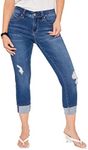 YMI Royalty Jeans Women Petite Wannabetta Butt Mega Cuff Ankle, Medium Wash Denim, 4 Petite