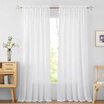 RYB HOME White Curtains Linen Textu