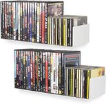 SHIOK DECOR® Wall Mount Metal U Shape Shelf Book CD DVD Storage Display Bookcase White Set of 2