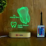 WEHATKE Acrylic Customized Dentist Doctor With Teeth And Logo With Name Engraved | Best Gift For Teeth Doctor Clinic & Desk With Teeh Engraveing Lamp (Multicolor With Remote), Standard