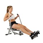 Sunny Health & Fitness Compact Full Motion Rowing Machine, Full-Body Workout, Low-Impact, Extra-Long Rail, 180 KG Weight Capacity - SF-RW5639