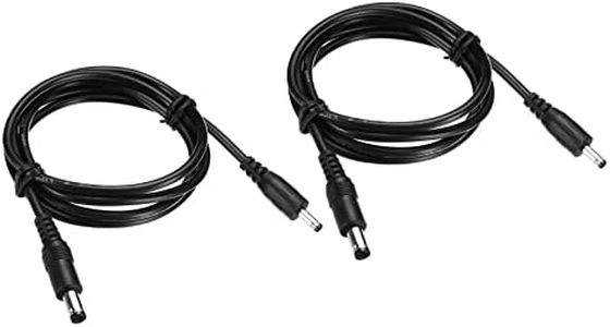 MECCANIXITY DC Extension Cable 5.5x2.1mm Male to 3.5x1.35mm Male Power Extension Wire Plug 100cm Cord for LED Strip Camera CCTV, Black Pack of 2