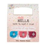 Miss Nella Winter Glitters Special Glitter Kids Nail Polish 3 Pack: Sugar Hugs, Jazzberry Jam & Under The Sea, Peel-off Water Based Formula