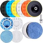 SIQUK 13 Pieces Car Foam Drill Polishing Pad Kit 6 Inch Car Polishing Sponge Pads Buffing Pad Polisher Attachment for Drill