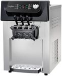 Festisoul Commercial Soft Serve Ice Cream Maker Machine 3 Head Countertop, 2200W Heavy-Duty Frozen Yogurt Dispenser for Restaurants, Fast Serving & Easy Clean (YKF-8216T, 110V)