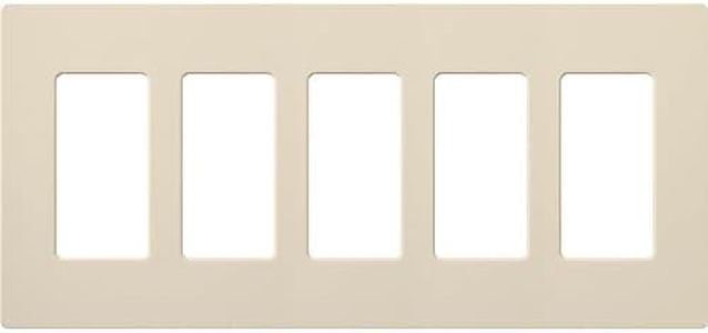 Lutron CW-5-LA Claro 5-Gang Wall Plate, Light Almond