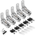 5 Pack Cabinet Lock with Keys, 1-1/8” RV Storage Locks Keyed Alike, RV Locks for Storage Door, Camper Cabinet Door Toolbox Locks Mailbox RV Cam Locks with Manual