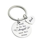 Ikunne I Used to Be His/Her Angel Now He's/She's Mine Memorial Keychain Gifts in Memory of Loved One Dad/Mom/Grandma/Grandpa Remembrance Gift (Dad)