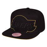 Mitchell & Ness Snapback Cap XL Cropped Los Angeles Lakers Logo Black, black, One Size