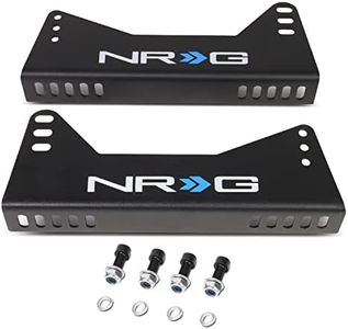 NRG Innovations NRG-RSC-100MB Adjustable Mild Steel Bucket Racing Seat Side Mounting Bracket Kit, Black Powder Coat