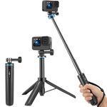 Vkesen Mini Tripod for GoPro,Tripod Stand with Extension Pole Compatible with GoPro Hero 13/12/11/10/9/8/7/Max, DJI Osmo Action, Insta360 Ace/Ace Pro/One RS, Akaso and Other Action Cameras