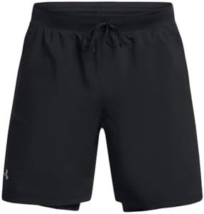 Under Armour Men's UA Launch 5'' 2-in-1 Short, Men's Running Shorts with a Breathable Inner Layer, 4-Way Stretch Compression Shorts, Ultra-Light Gym Shorts