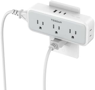 Multi Plug Outlet Extender, Wall Charger, TESSAN Multiple Plug Surge Protector, 5 Outlets and 3 USB (2 USB C), Electrical Power Expander with Surge Protector Spaced for Home Office Dorm Room