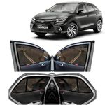 KINGSWAY® Car Side Window Curtain Sun Shades Magnetic Compatible with Toyota Glanza (Year 2022 Onwards), Half Cut in Front Window with Rear Windshield, Cotton Mesh, Complete Set of 5 Pieces