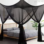 Mosquito Net for Bed Canopy, 4 Corner Post Curtains Bed Canopy Large Mosquito Netting Bedroom Princess Decoration for Girls & Adults, Fits Full/Queen/King Size