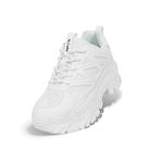 Niluber Chunky Sneakers for Women Platform White Mesh Dad Walking Shoes Comfortable Breathable Casual Fashion Running Shoes(White,6)