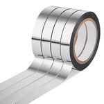 ASTER 4 Pieces Metallic Mirror Tape DIY Art Graphic Tape for Gift Wrapping Crafts Decoration, 3/8 Inch x 88 Yards (Silver