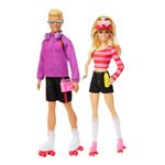 Barbie Fashionistas Set with 2 Fashion Dolls & 6 Accessories, Barbie & Ken Roller-Skating Fashion Dolls, 65th Anniversary Collectible, HXK90