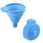 MeeTo Heat Resistant Collapsible Silicone Funnel Foldable Hopper for Oil Liquid Kitchen Bathroom - Pack of 2