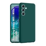 CEDO Samsung Galaxy M55 / M55s / F55 (5G) Back Cover | Camera Bump Protection & Inner Velvet Fabric Lining | Ultra Slim Matte Soft Rubberised Case Cover (Green)