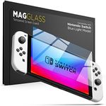 magglass Blue Light Screen Protector for Nintendo Switch OLED - Anti Bluelight Blocking Tempered Glass for Reduced Eye Fatigue (OLED Model)