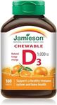 Jamieson Chewable Vitamin D3 1,000 IU - Natural Tangy Orange, 100 Count (Pack of 1)