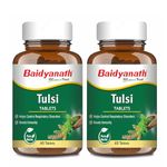 Baidyanath Ayurved Tulsi Tablets - 120 Tab|Helps in Boosts Immunity | Helpful in Cough & Cold (Pack of 2)