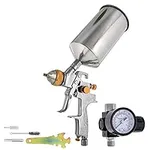 TCP Global® Brand Professional 1.3mm HVLP Spray Gun-gravity Feed-auto Paint Basecoat Clearcoat with Air Regulator (G6600-13)