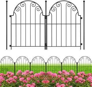 PARAISODOS Decorative Garden Fence 10 Panels, No Dig Rustproof Metal Fencing 11ft Long Animal Barrier Border for Dog, Garden Fencing for Outdoor Patio Lawn Yard Flower Bed