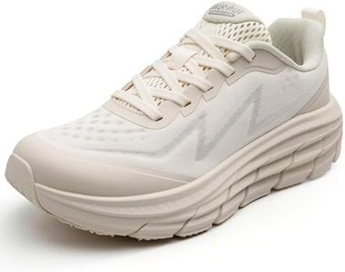 KOLILI Tennis Running Shoes Womens Wide Toe Box Athletic Sneakers for Walking Cushion Lightweight Debilitating Arthritis Beige/Apricot 8 M US Women