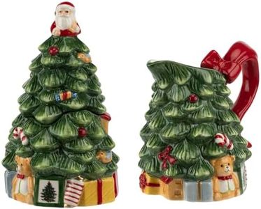 Portmeirion Sara Miller Frosted Pines 4.5" Square Dish Plate (Set of 3) - Fine China Decorative Plates for Daily Use - Great Gift for Collectors, Hostess Holiday Plate Set