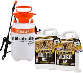 PetraMax Mulch Glue Landscaping Kit – (2Pack) 1 Gallon Mulch Glue for Garden Beds with Petratools HD201 2 Gallon Pump Sprayer, Landscape Adhesive Stabilizer for Mulch, Bark, Pine Straw and Borders